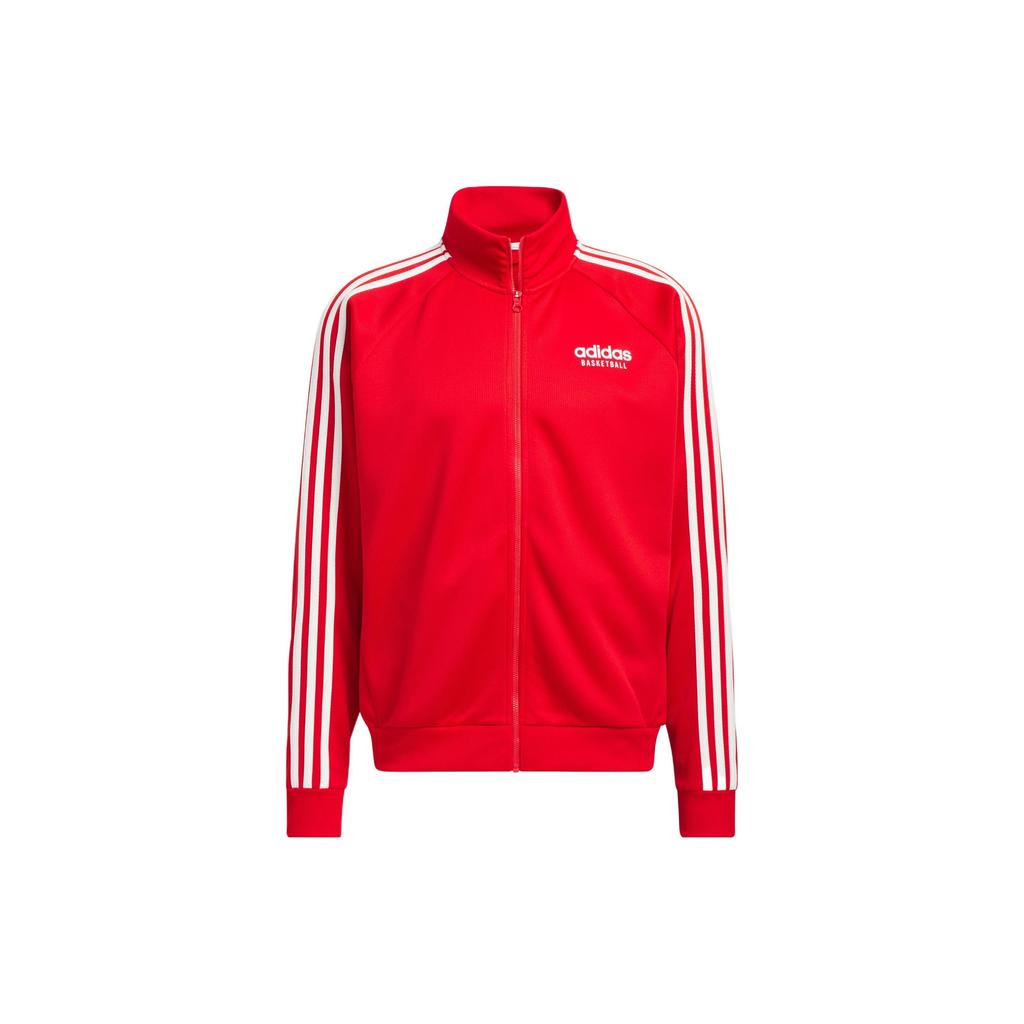 Adidas Select Logo Print Stripe Zip-Up Collar Quick-Dry Sports Jacket Men Jacket Light-Crimson IC2414