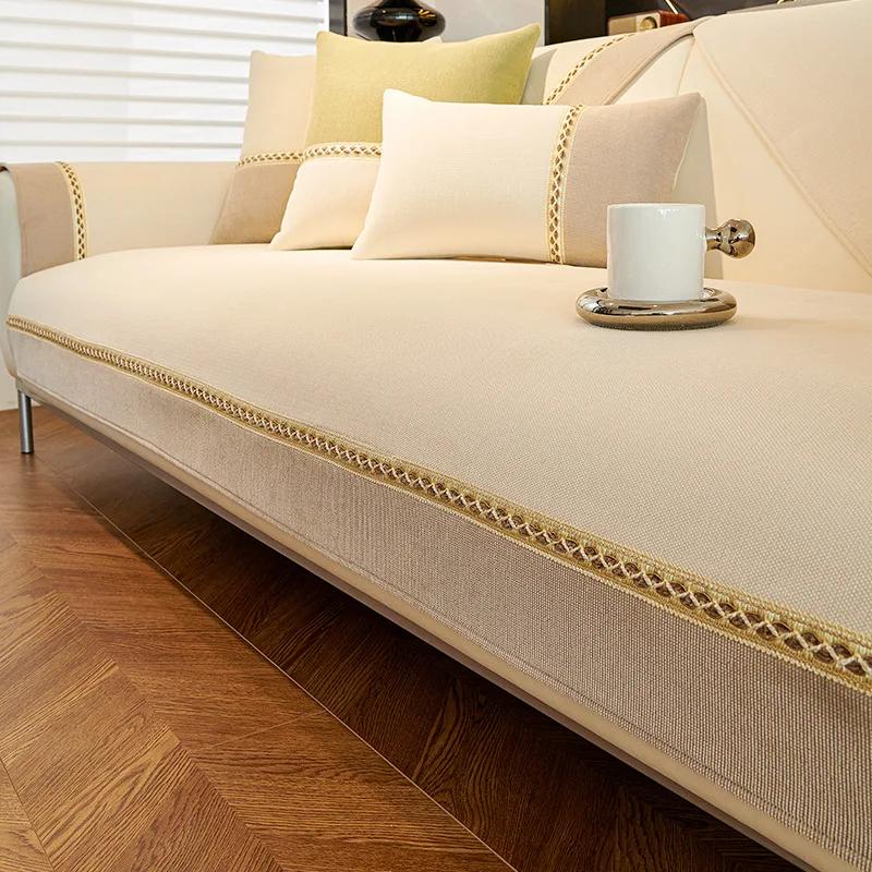 

Four Seasons Universal Cream Style New Modern Light Luxury Non-Slip Sofa Backrest Cover Towel Chenille Sofa Cushion 30x50cm pillowcase