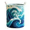 Decorative Fabric Laundry Basket with Carry Handles, Folding Polyester Hamper for Closet Blanket and Towel Storage