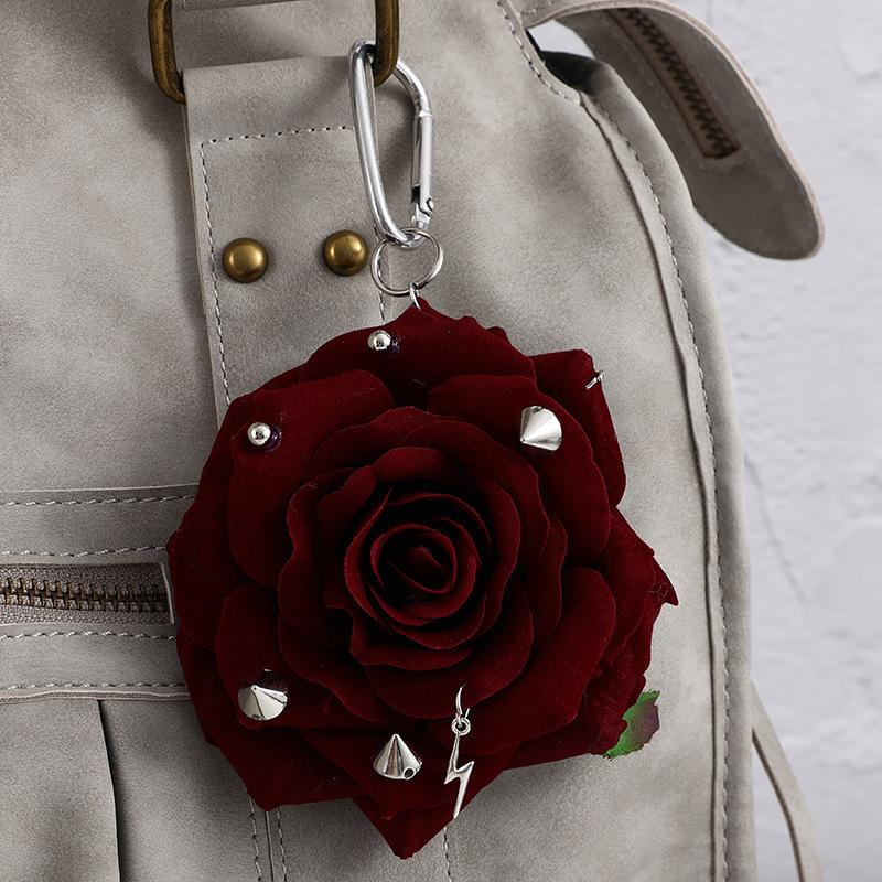 

Женский Девичий Брелок Шикарные Поделки Панк Стиль Искусственный Цветок Подвеска для Подарочного Пакета Модные Аксессуары 4 Цвета вино красного