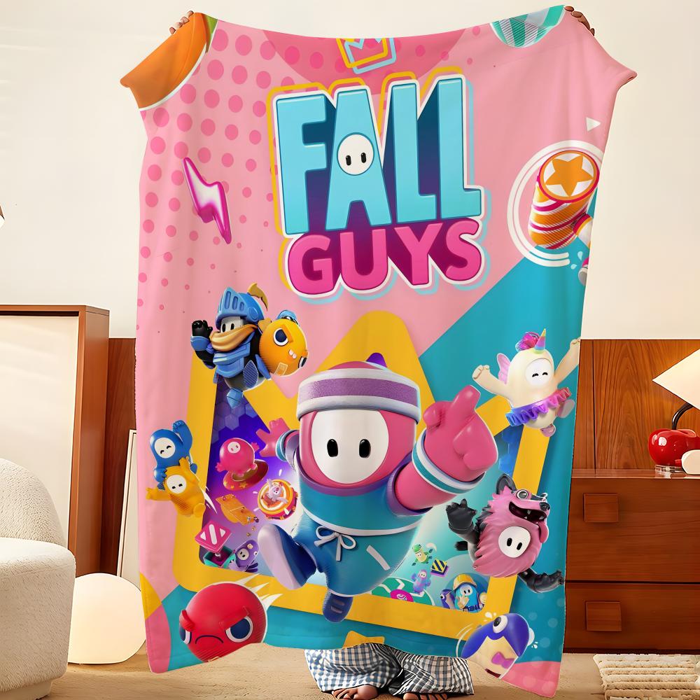 Game F-Fall G-Guys Throw Flannel Throw Blanket, Lightweight Cozy, Durable Washable cute Cool