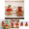Adorable Brown Fabric Gingerbread Man Doll Festive Christmas Tree Ornament Decoration