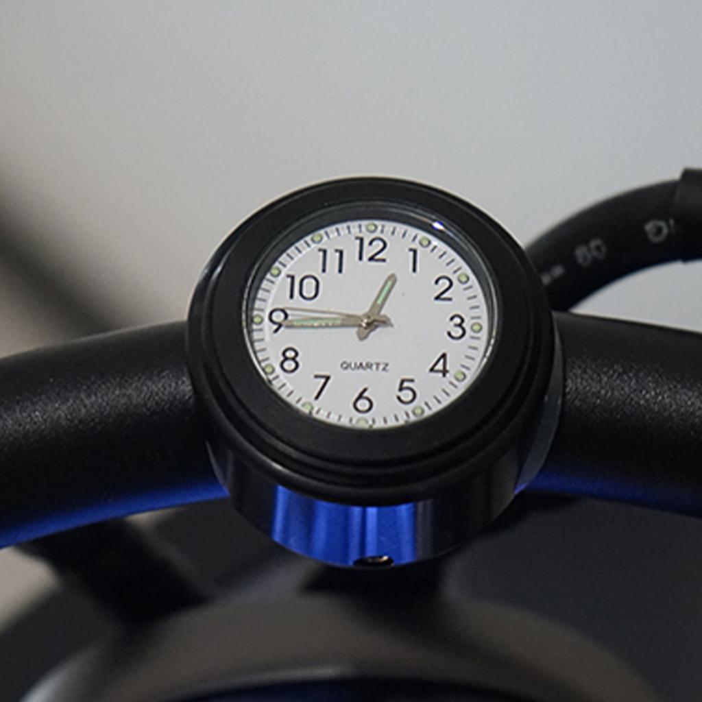Horloge de moto étanche Mini horloge numérique de vélo avec tapis antidérapant 22/25 mm support de tube de guidon montre de moto lumineuse