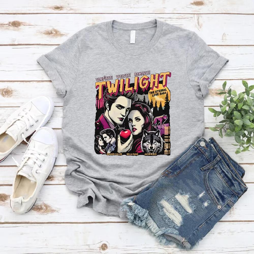 Vintage Twilight TShirt Twilight Fans Homage Tshirt Retro Unisex Tshirts Short Sleeve Vampires Shirt Top Gift for Book Lover