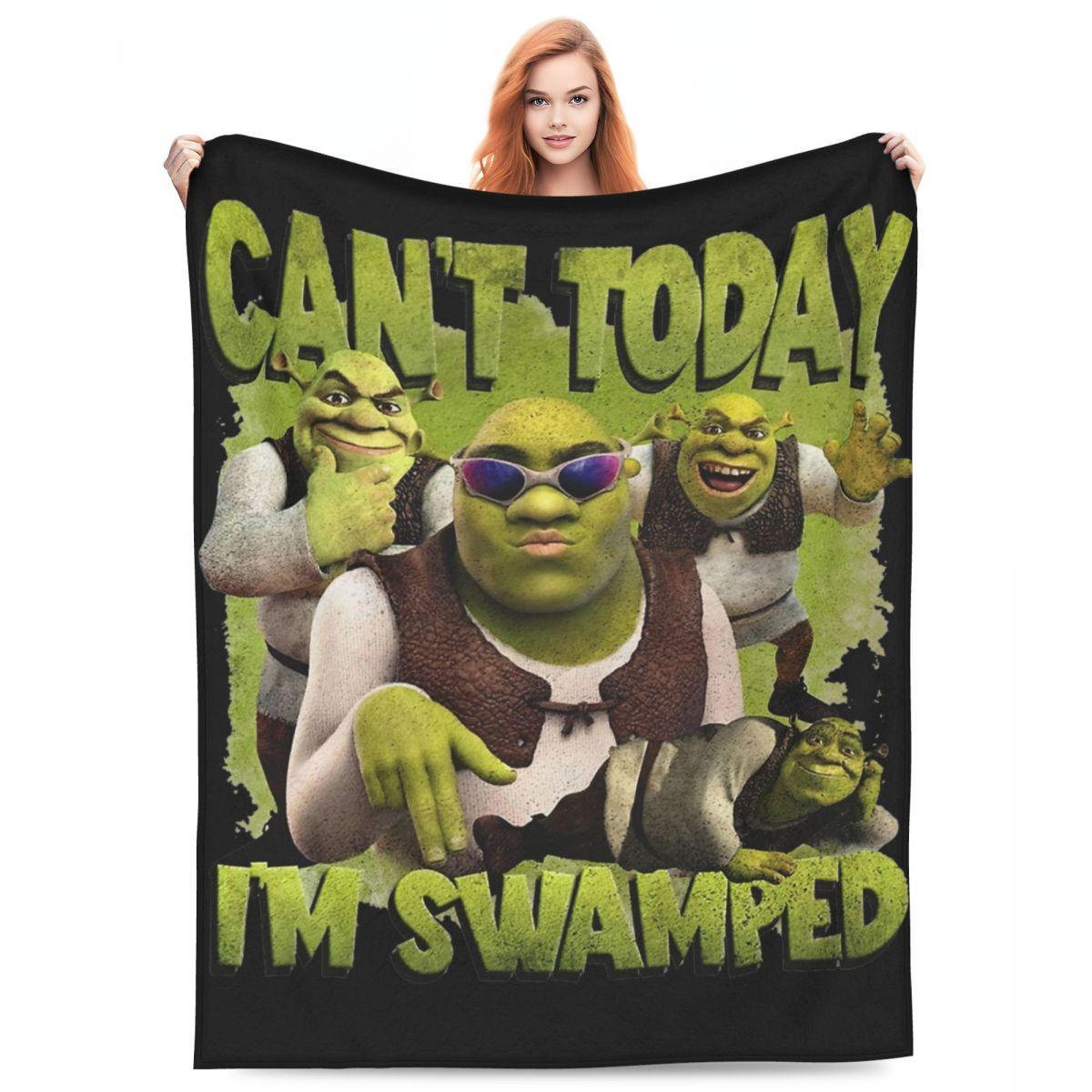 

Swamped Shrek Blanket Decorative Flannel Throw Blanket For Couch Bed Soft Warm Custom Quality Bedspread Birthday Present 75x90cm
