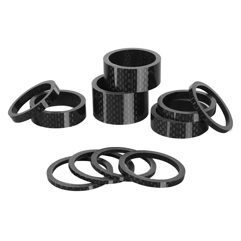 Budget-Friendly 11PCS Headset Spacer Kit Bike 28.6Mm Fork Stem Carbon Fiber Washer Mountain Bikes Road Bicycle Threadless