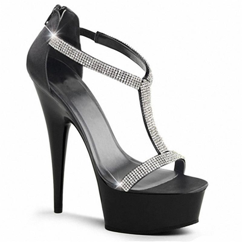 Women's Shoes Summer New Style Thin Heel T-shaped Buckle Fashion High Heel Sandals 15cm Heel 5cm Platform YKC