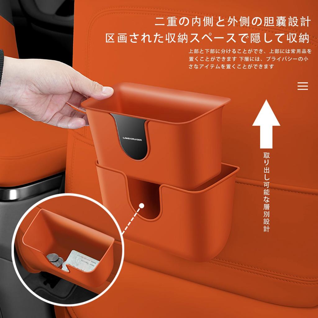 XIBUSANA Car Trash Car Waterproof and Seatback Compatible with LAND CRUISER Small Item Car Black Can, Multi-Functional Storage, Leak-Proof,