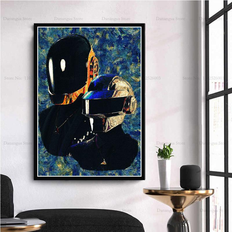Abstrakt Daft Punk DJ Musikstjärna Konstverk Legend Moderna Affischtryck Väggkonst Canvas Målning Bild Foto Gåva Rum Heminredning