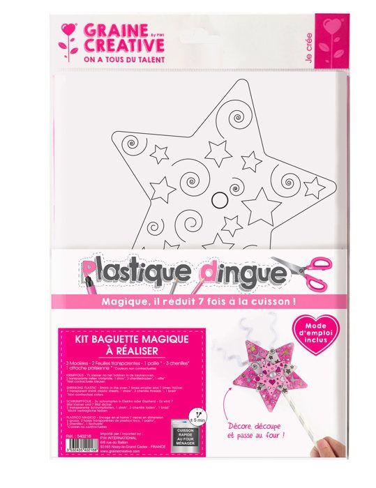 Creative Kit - GRAINES CREATIVES - Crazy Plastic Magic Wand - For Children from 8 Years Old