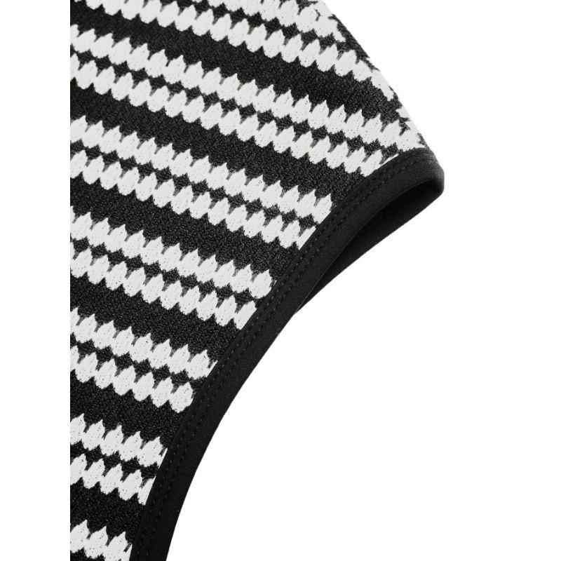 Striped Knit Sleeveless Bodycon Maxi Dress For Women