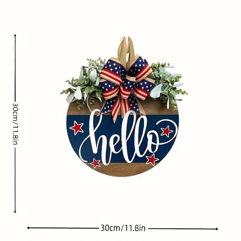 Independence Day, Wooden Door Hanging, US National Day, Home Door Decoration, Wooden, Craft Pendant
