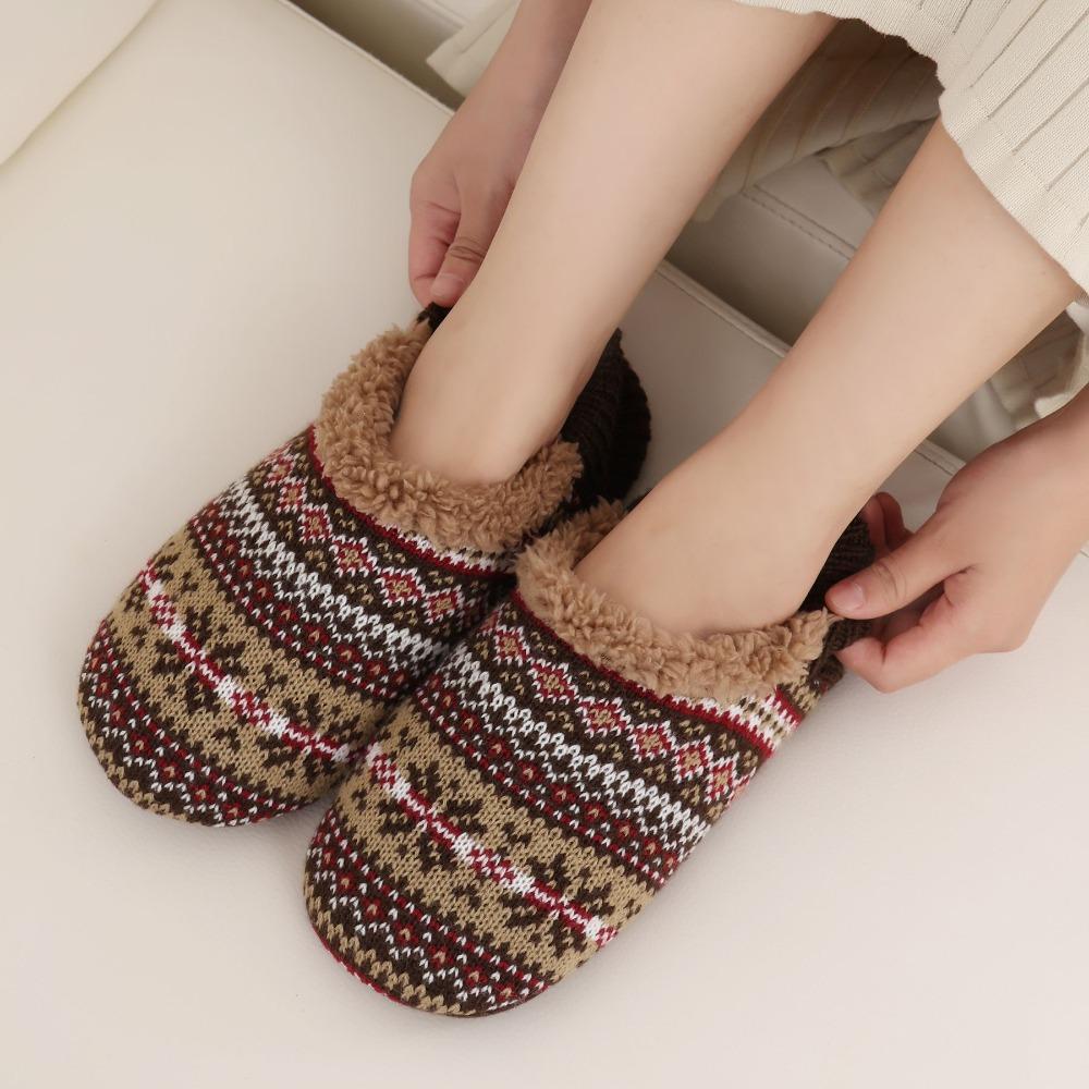 Anti-slip Winter Floor Socks Knitted Fleece Sleeping Socks Fashion Thicken Plush Socks  Women