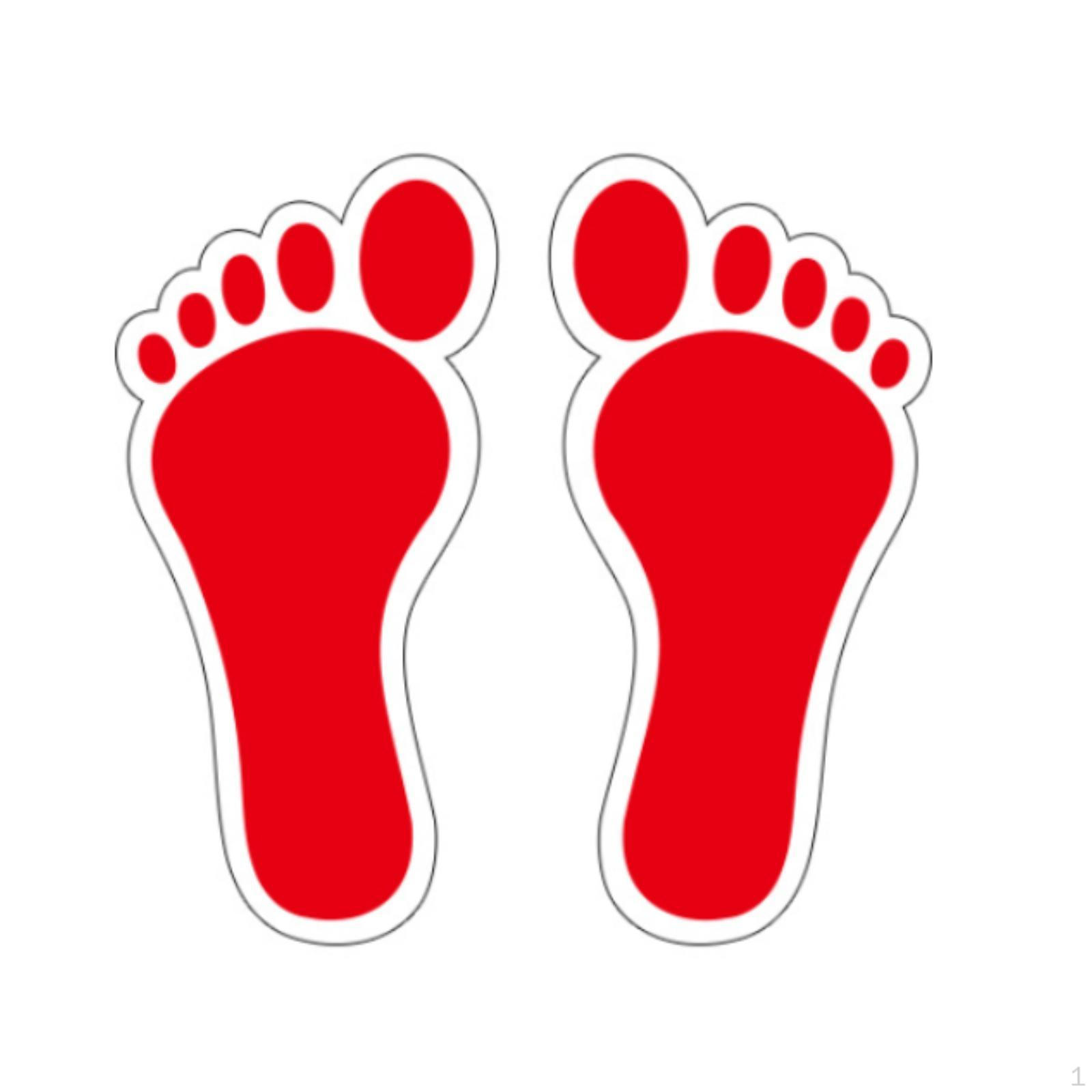 

Barefoot Footprint Stickers Feet Spots Clear Noticeable Kindergarten Floor Decals for Shopping Mall красный