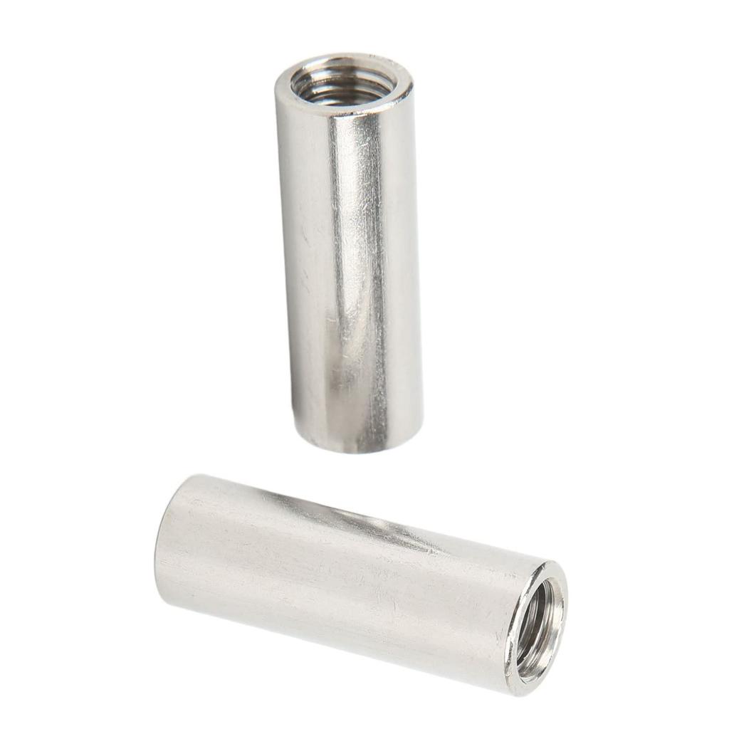 J-ouuo pcs Coupling Nut Round M12 Stainless Steel Rod Connector Nut Female Thread Fastener