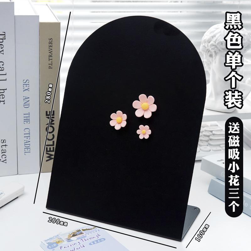 Desktop Magnetic Fluorescent Metal Message Board Vertical Standing Memo For Home Office