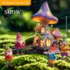 2D Flat 5-piece Fairy Gnome and Dream Mushroom House Acrylic Garden Decoration, Suitable for Gardens, Lawns, Potted Gardens, Perfect Holiday Gifts