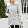Women's Fashion Solid Colour Autumn And Winter Detachable Hair Collar Long Sleeve Hooded Cotton Fleece Jacket