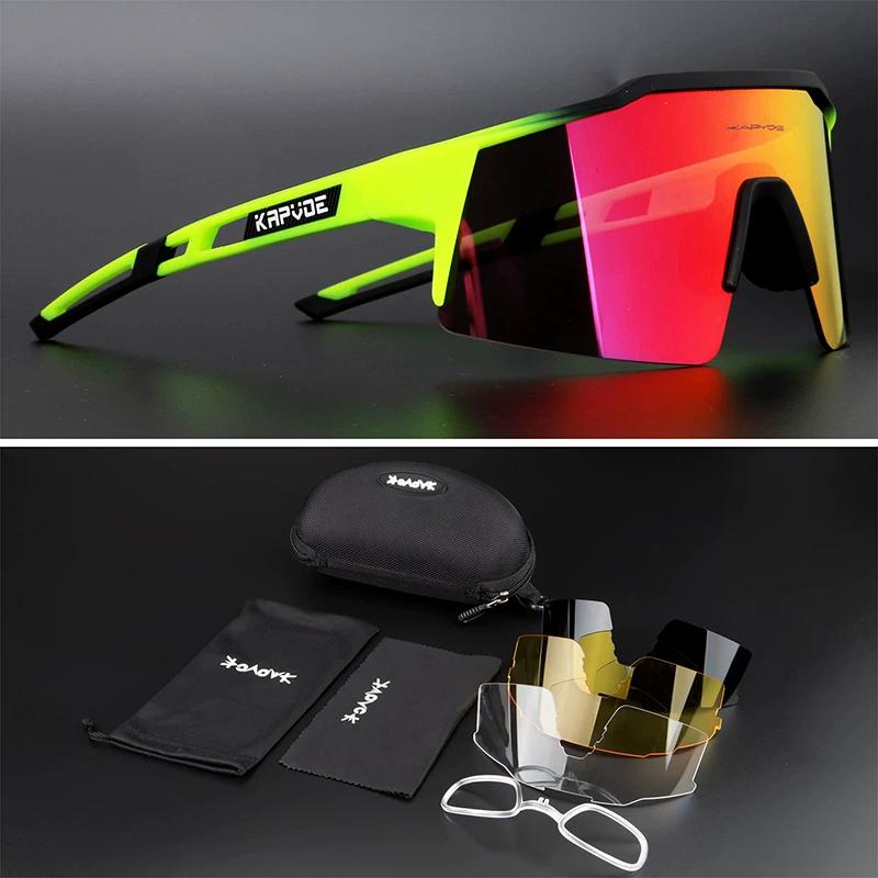 Kapvoe Glasses for Riding Polarized Outdoor Sports Sunglasses Men and Women Running Bicycle Windproof Myopia Goggles
