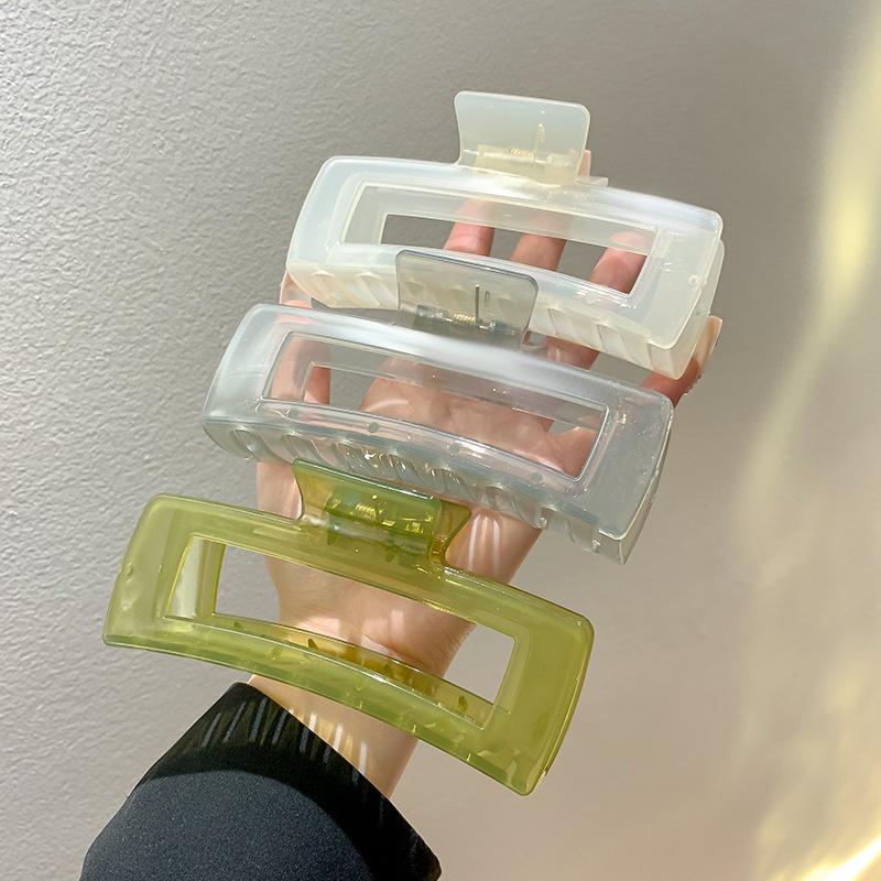 Koreanischer Stil Großer quadratischer Haarclip Damen Einfacher Jelly-Farben Haifischclip Haaraccessoires