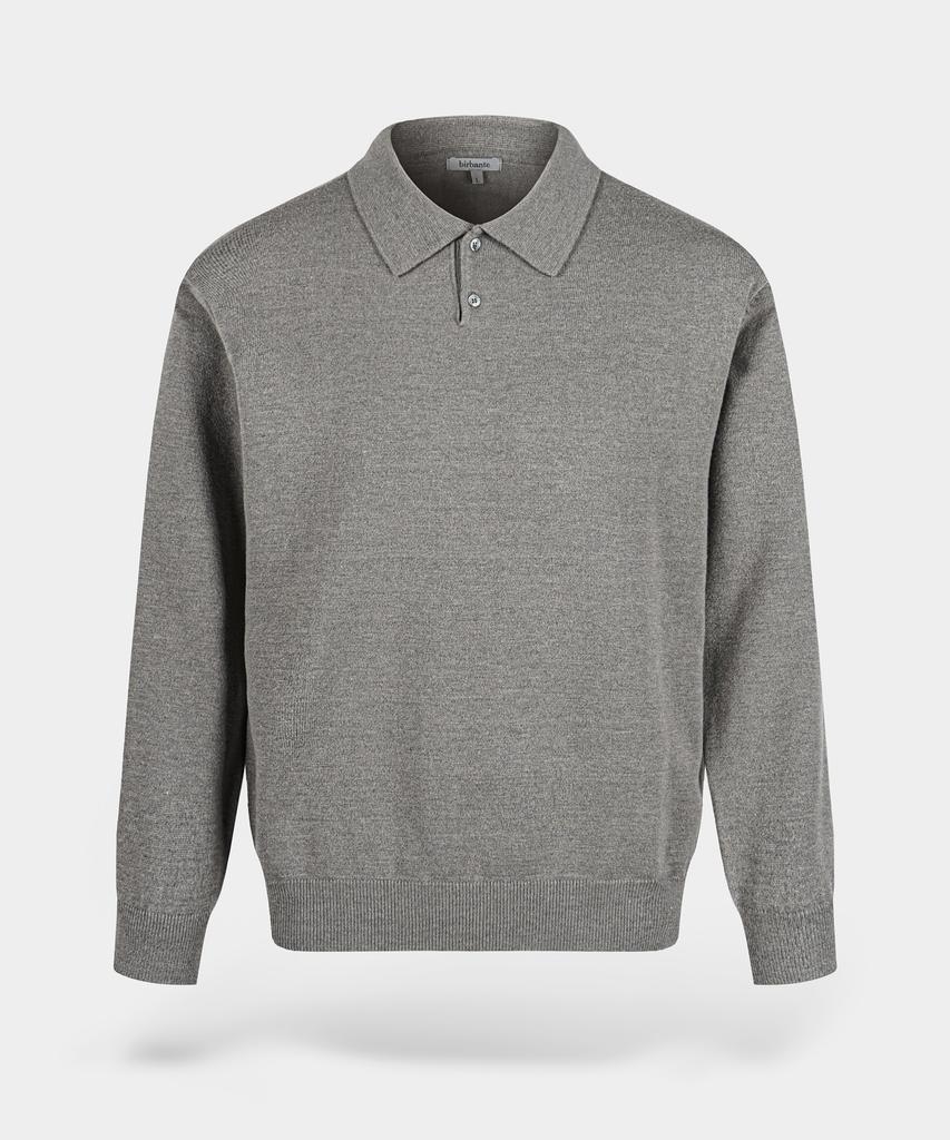 BIRBANTE Soft Washable Collared Knit - Melange Beige