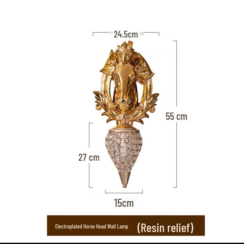 Electroplated Horse Head Luxury Wall Lamp for Living Room or Corridor
