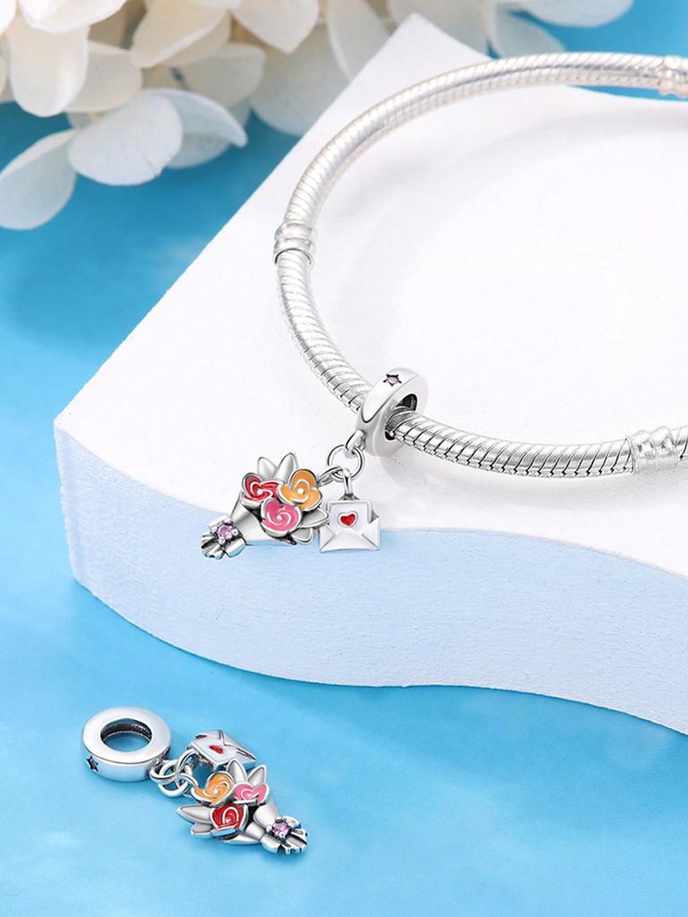 Pink Dragonfly Lily Of The Valley Beads Charm Copper Plated Fit Charms Copperoriginal Bracelet For Jewelry Making Diy Charm