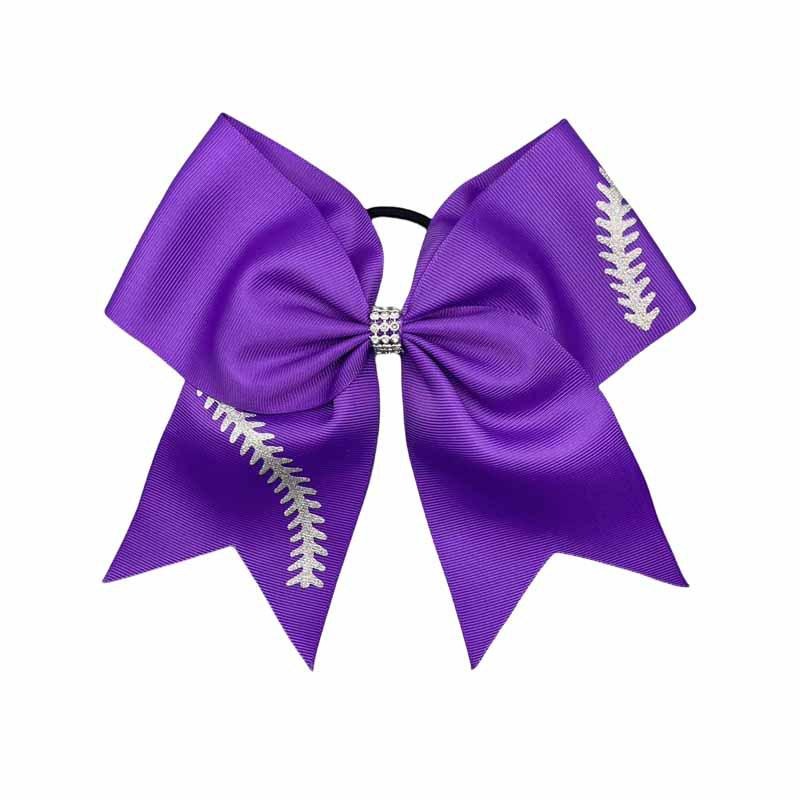 Cheerleader Bow Rhinestone Hair Tie - Olive Branch Design