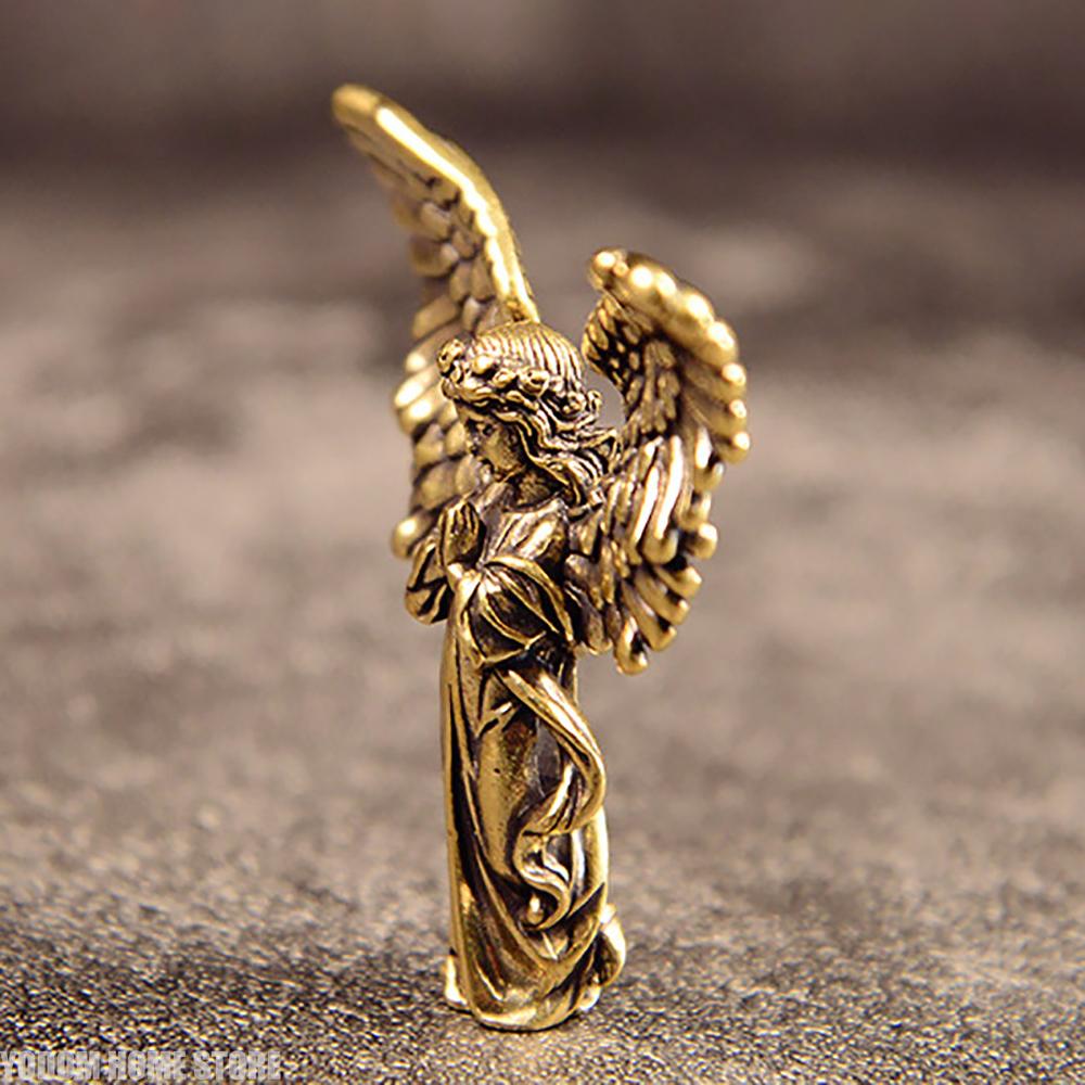 Vintage Brass Angel Cupid Statue Handmade God of Love Desktop Decor Home Decor Gift for Lovers Exquisite Artwork