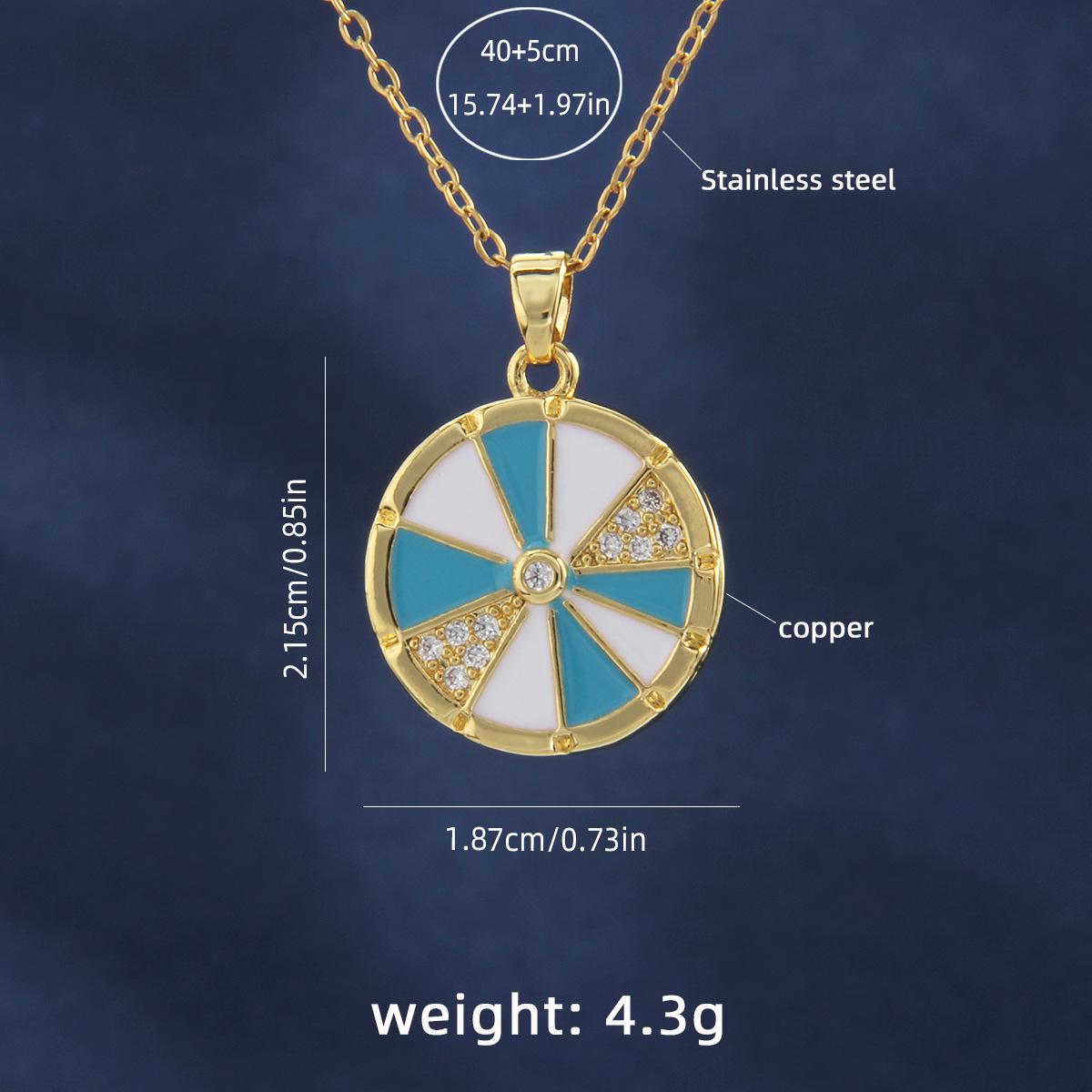 

Великолепная цепочка с воротником-колесом для женщин, минималистское и уникальное круглое ожерелье с цветным цирконом и геометрическим рисунком