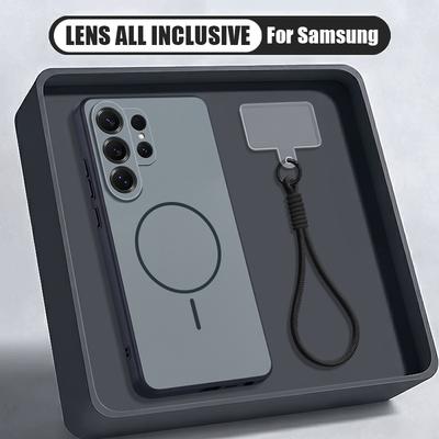 Wrist Lanyard Magnetic Phone Case For Samsung Galaxy S26 S25 Ultra S24 S23 FE A57 A17 A56 A37 A16 A55 A36 A55 For Magsafe Cover