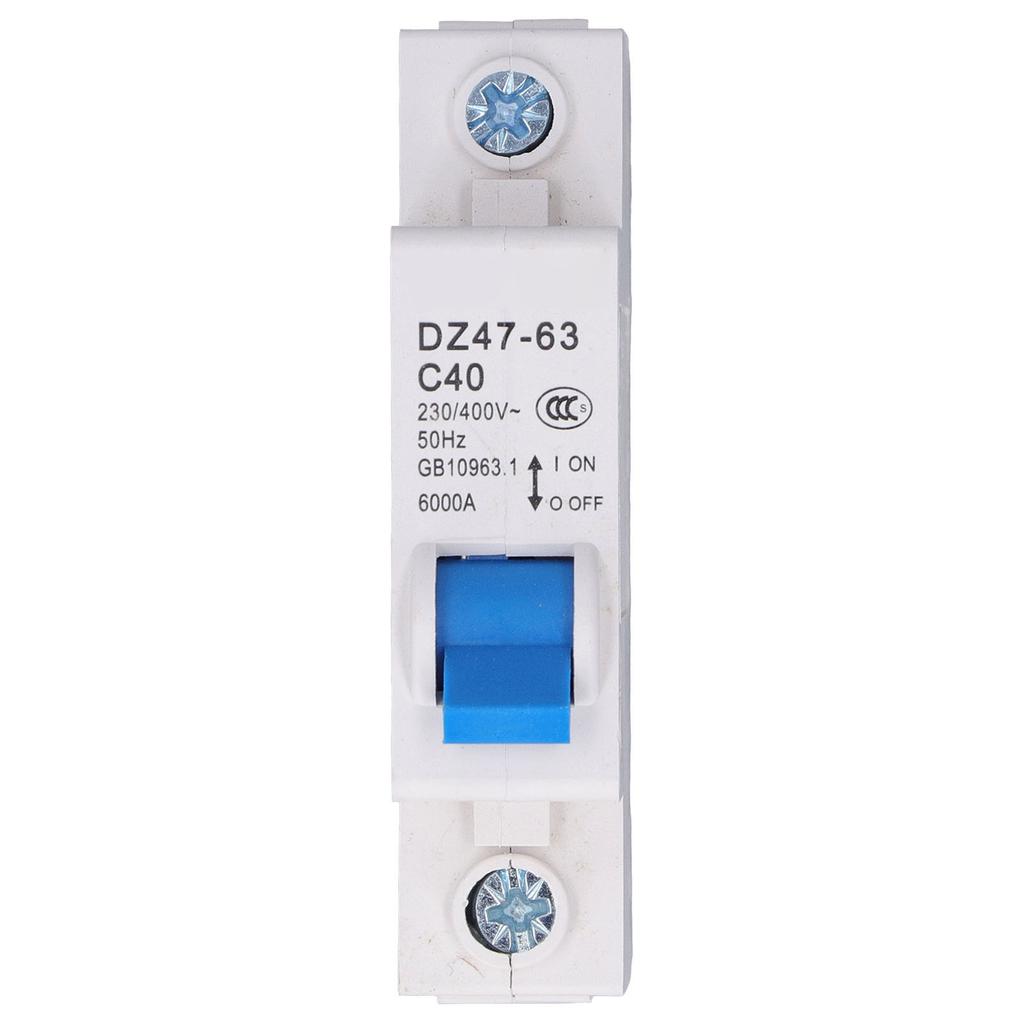 Miniature Circuit Breaker 1P Residual Current Isolator DIN Rail Mount 230V 400V 40A DZ47‑63 C40