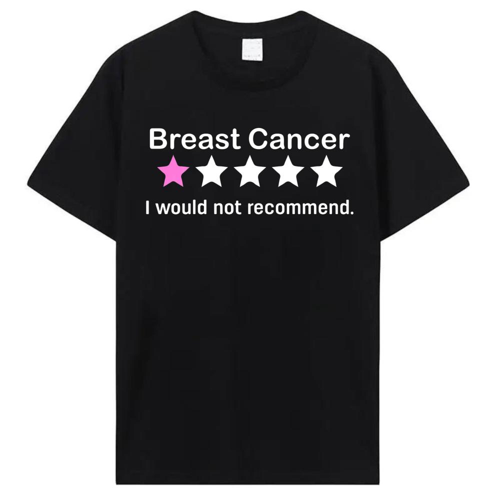 Funny Breast Cancer Awareness T-Shirt One Star Humorous Support Tshirt Women Funny Humor Graphic Tee Casual Cotton Summer Tops