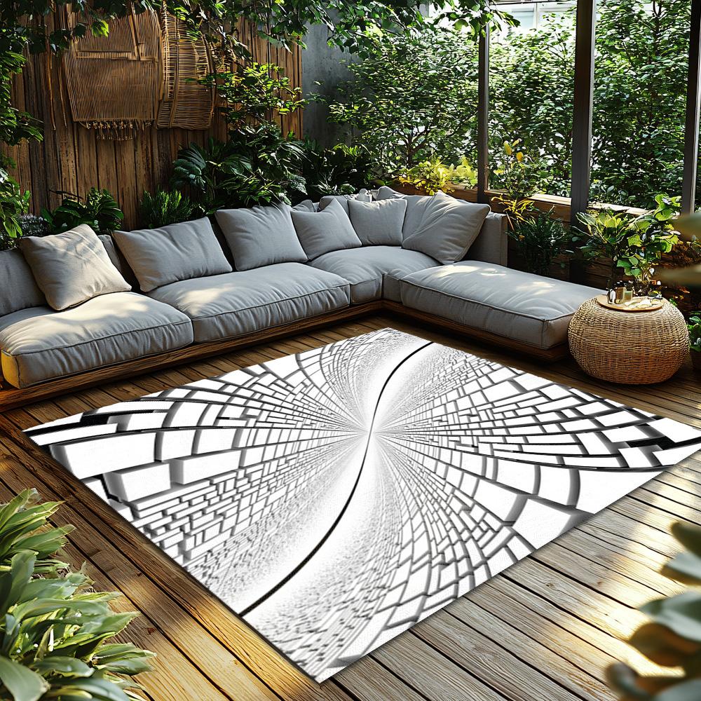 Tuniu Geometrischer Unregelmäßiger 3D-Effekt Teppich Moderner Wohnzimmerteppich Bodenmatte