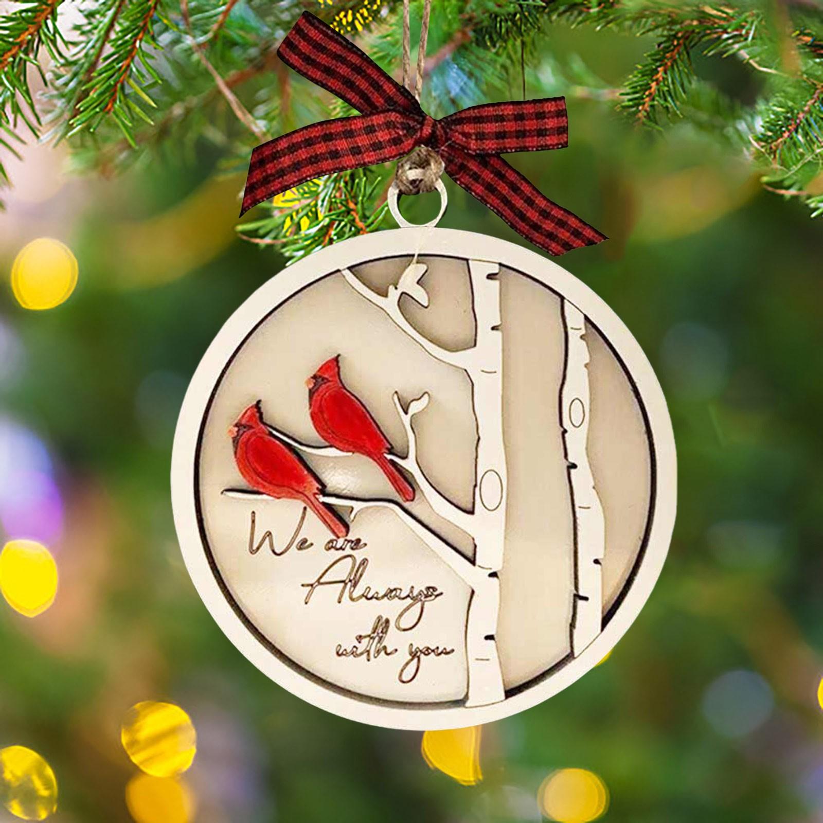 

Christmas Wooden Ornaments Xmas Tree Hanging Decorations We Are Always With You Crafts Pendant For Home 2026 New Year Gifts One Size