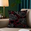 Black and Red Flower Pillow Case Short Plush Double-sided Print Square Throw Pillow Covers Sofa Home Cushion Decor