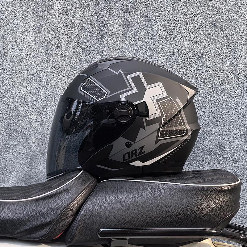 ORZ-705 Latest High Quality Motorcycle Helmet Half Covering Dual Lens Cascos para Motos Male Female Couple Capacetes de Moto
