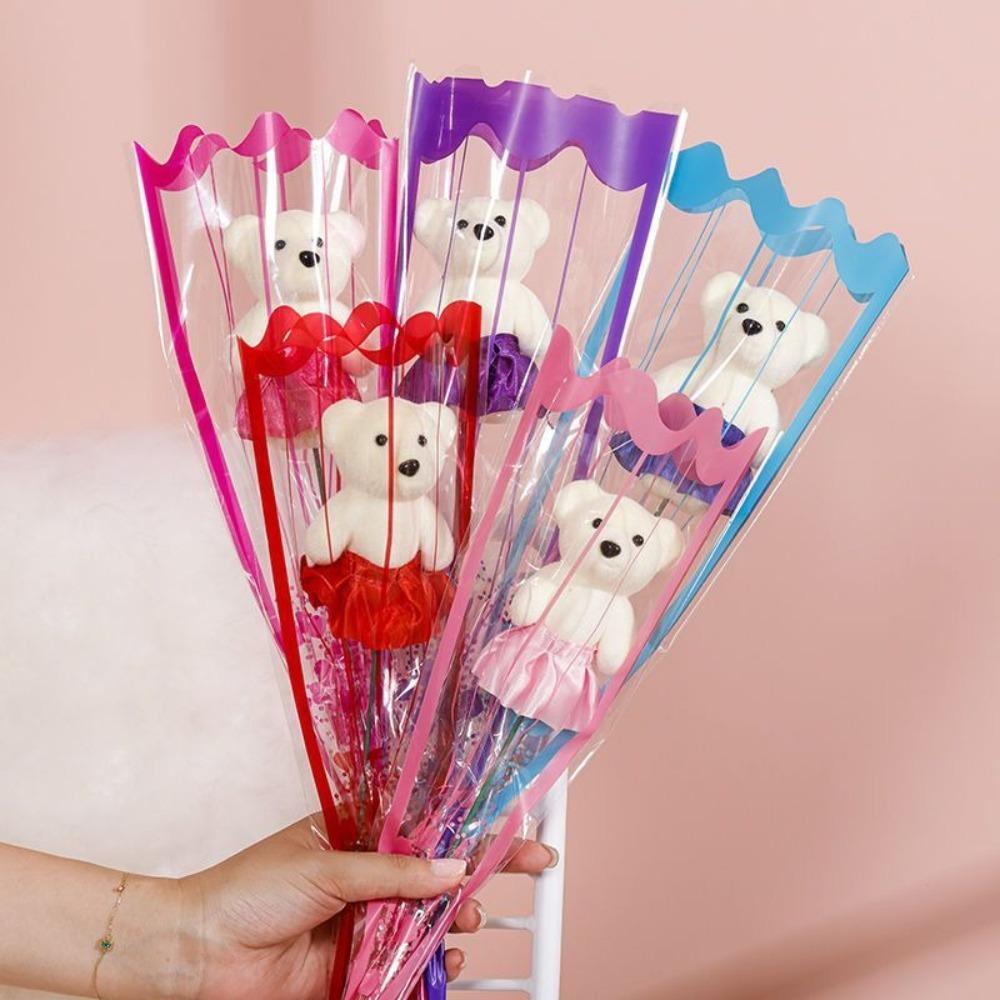 Soap Flower Artificial Rose Flowers Plush Toy Bear Bouquet Decoration