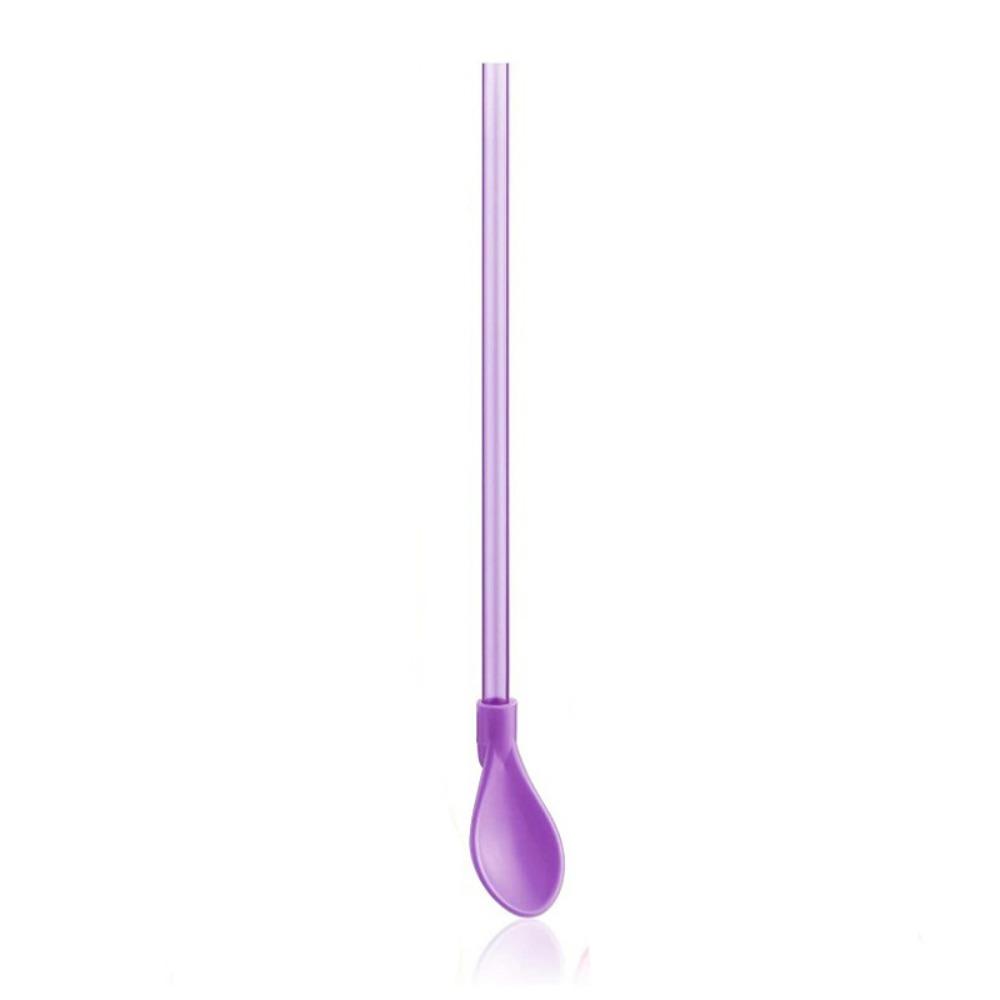 

5Pcs Long Handle Milkshake Straws Detachable Ice Cream Spoon Household Plastic Spoon Straws Bar