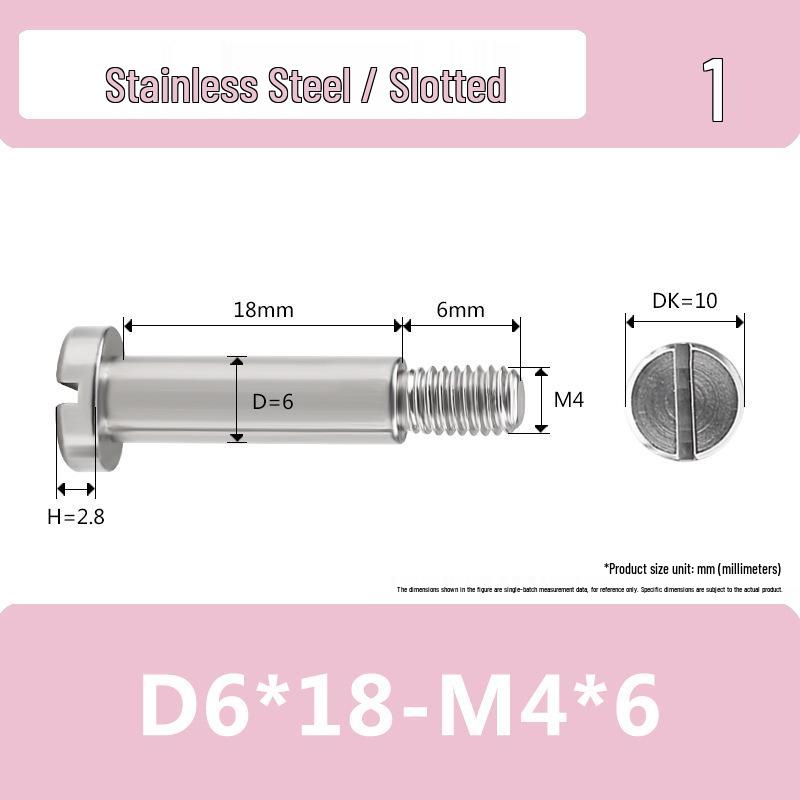 Stainless Steel M4*D5D6 Slotted Shaft Sleeve Screw with Partial Thread and Plain Rod