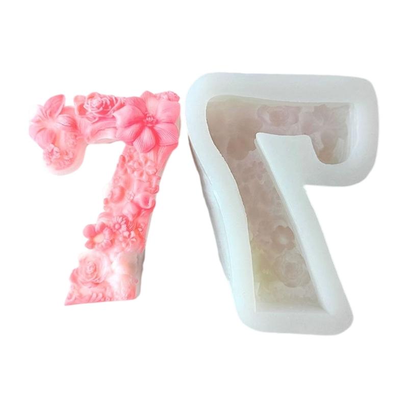 Reusable Silicone Number Candle Mould for Adults Kids Crafting High Temperatures Resistant Easy Demolding