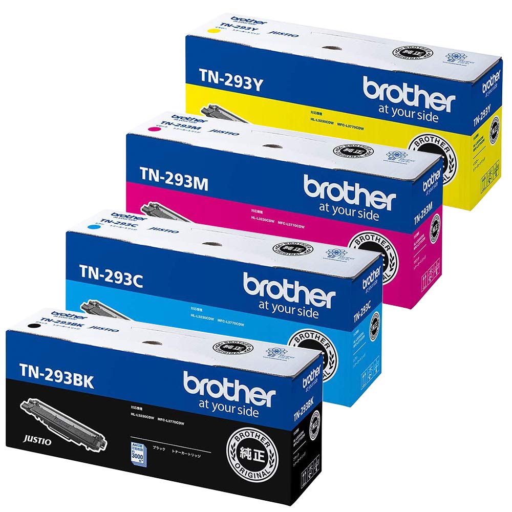 Genuine Brother Toner Cartridge Set for and TN-293BK / TN-293C / TN-293M / TN-293Y 4-Color HL-L3230CDW MFC-L3770CDW