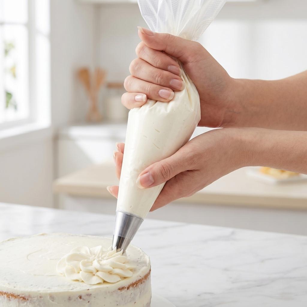 Disposable Piping Bags 100 Pack Medium Size for Cake Decorating and Baking Suitable for Cream Icing and Frosting Applications