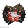 4pcs/6pcs, Christmas Placemat Set, Black Background Santa Placemats Table Decor, for Dining, Parties, And Holiday Gatherings Perfect Gift for Parents,