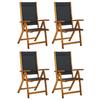 VidaXL Chaises de jardin pliantes 4 pcs Bois d'acacia massif Textilène 3120454