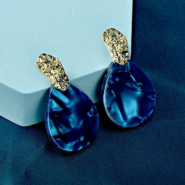 

Ретро Синие Панельные Серьги в Форме Капли Воды для Женщин Новые Корейские Элегантные Женские Серьги-Подвески Темпераментный Великолепный Циркон синий