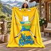Adventure Time Custom Name Flannel Blanket Personalized Soft Warm Plush Throw Blanket Customized Gift for Family Friends