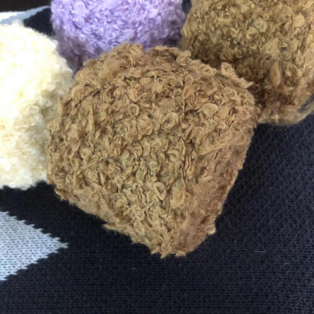 Hand-Knitted Wool Loop Yarn for Doll Hair, DIY Projects, and Scarf/Hat Knitting