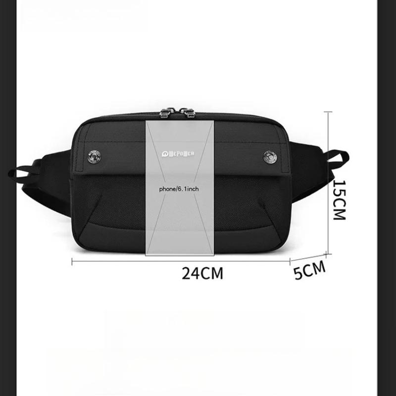 Men's Chest Bag Waterproof Travel Handbag Multi-functional Outdoor Sports Shoulder Bag Portable Waist Pack Crossbody