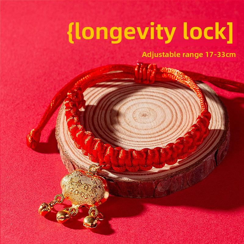 Novoroční slavnostní červený provazový obojek pro psa s dlouhou životností, bezpečnostní zámek, zvonek pro štěstí, dekorace na krk pro kočku, závěsný typ pro domácí mazlíčky